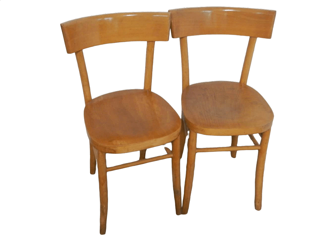 Pair of beechwood chairs, 1950s 10