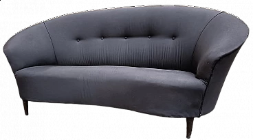 Two-seater gray fabric sofa, 1950s
