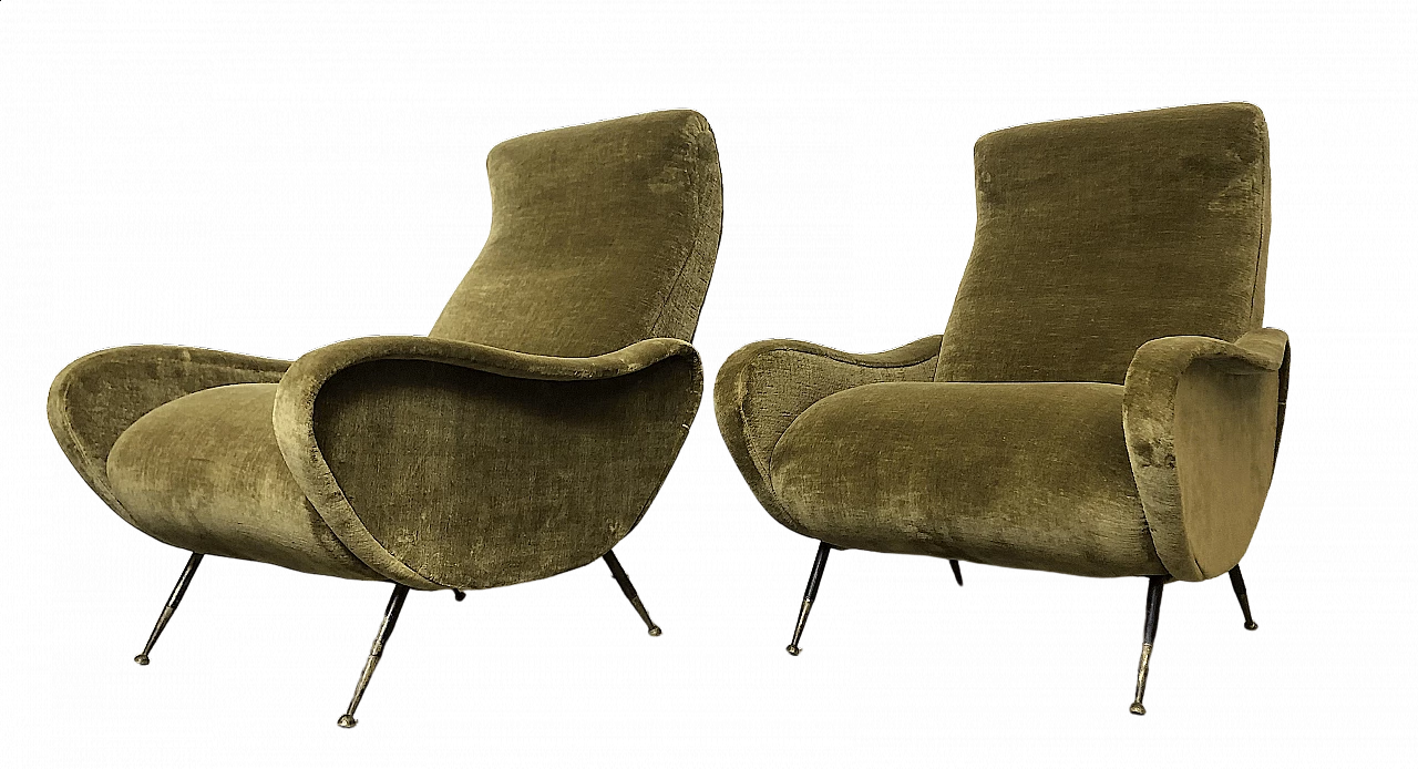 Pair of armchairs in the Lady style by Zanuso, 1950s 13