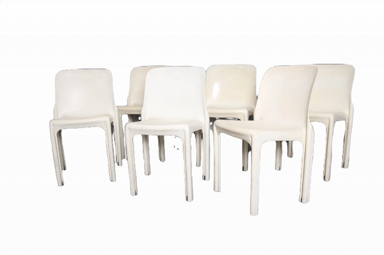 6 Sedie Selene di Magistretti per Artemide, anni '70 9