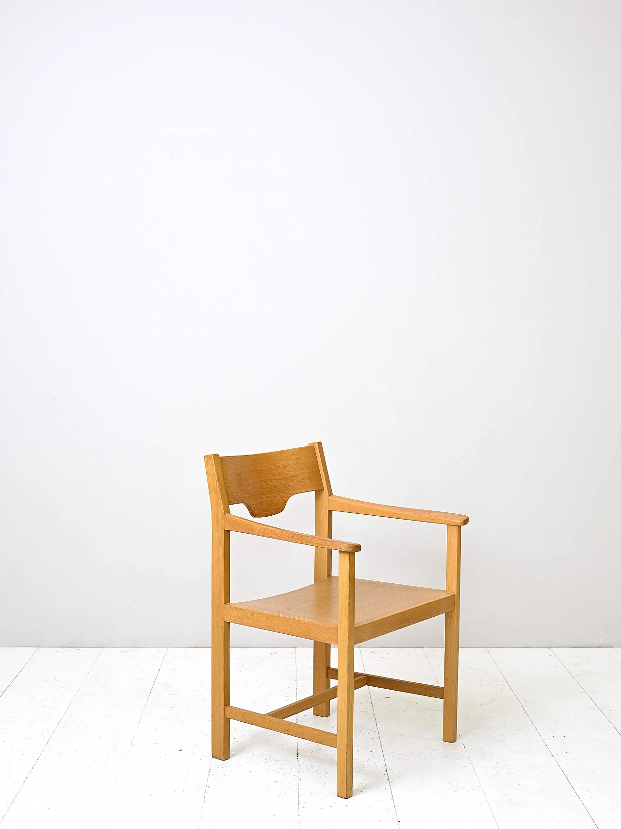Oak chair with armrests by AB Carlström, 1960s 3