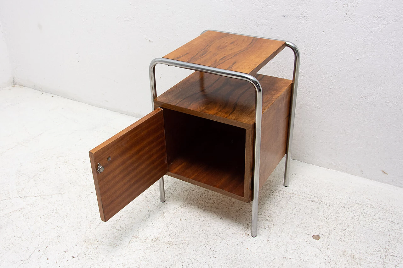 Bauhaus-style chrome bedside table by Robert Slezak, 1930s 5