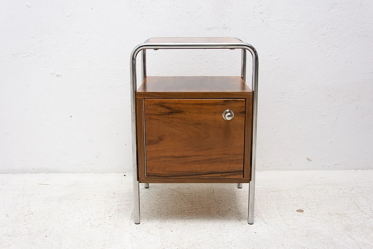 Bauhaus-style chrome bedside table by Robert Slezak, 1930s 11