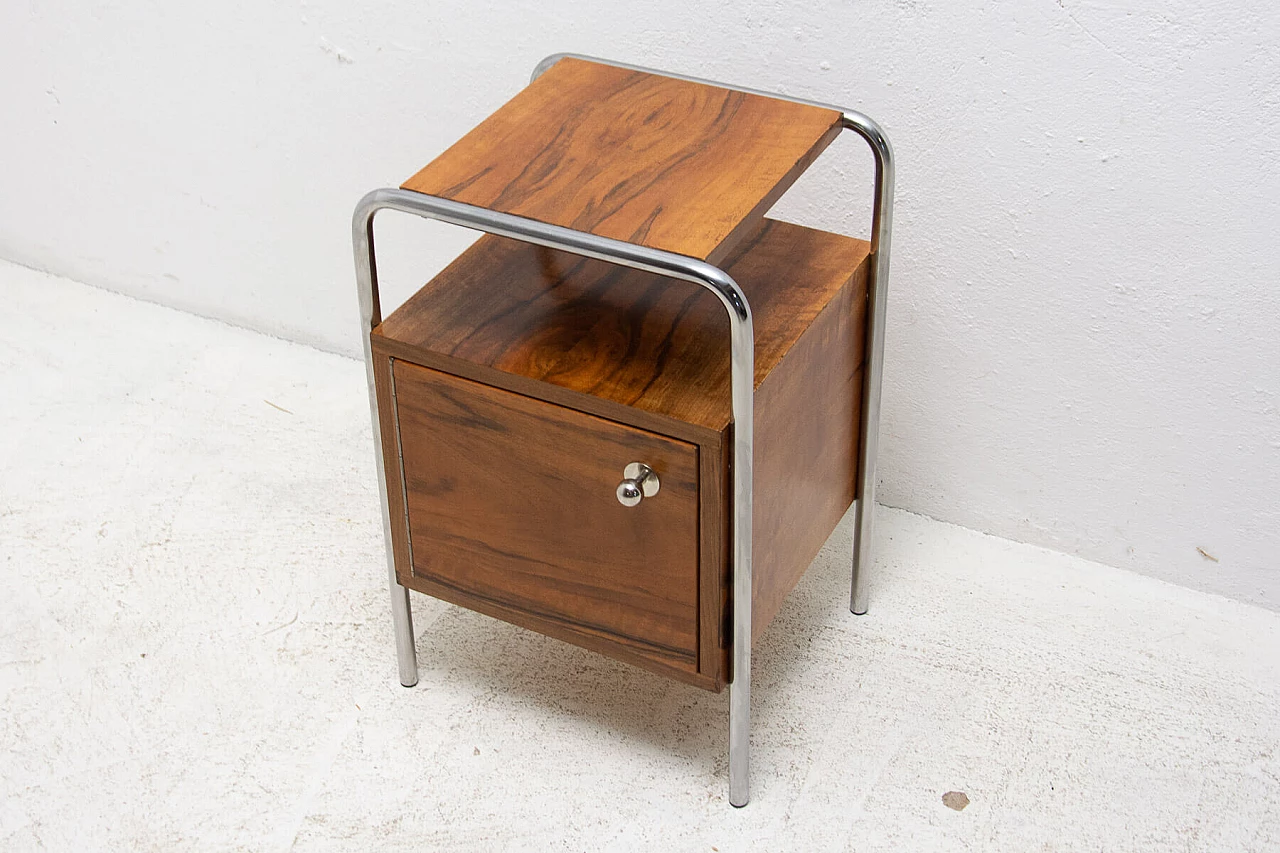 Bauhaus-style chrome bedside table by Robert Slezak, 1930s 13