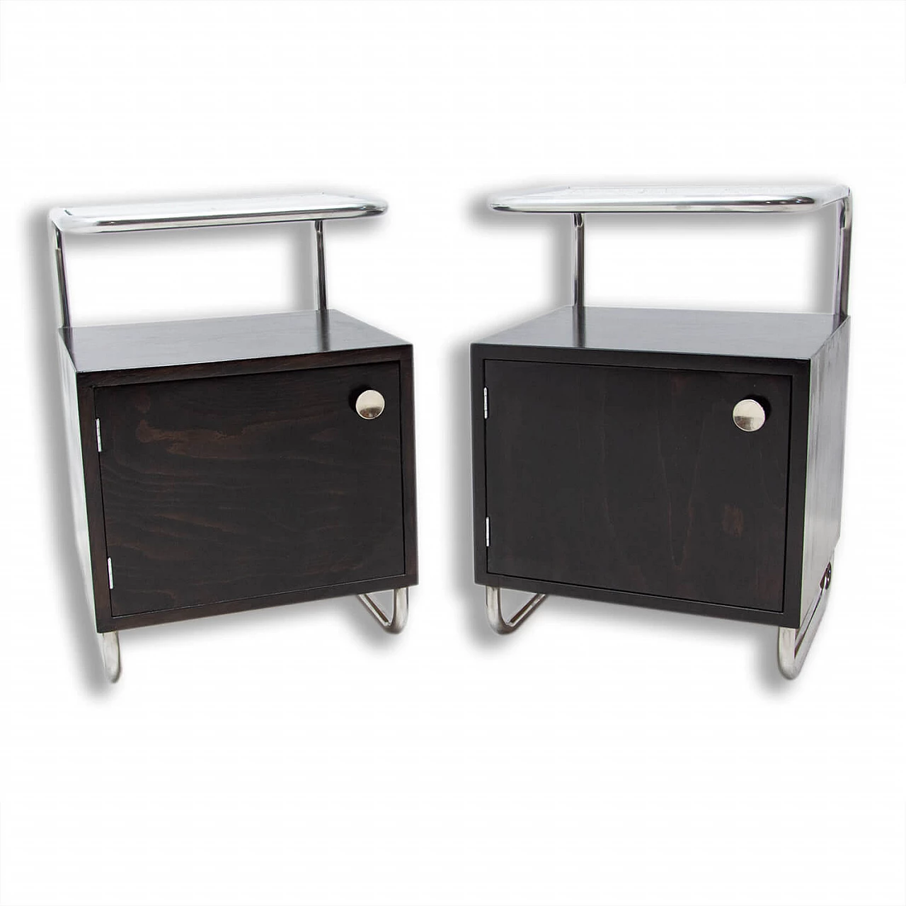 Pair of Bauhaus-style bedside tables by Kovona, 1950s 1