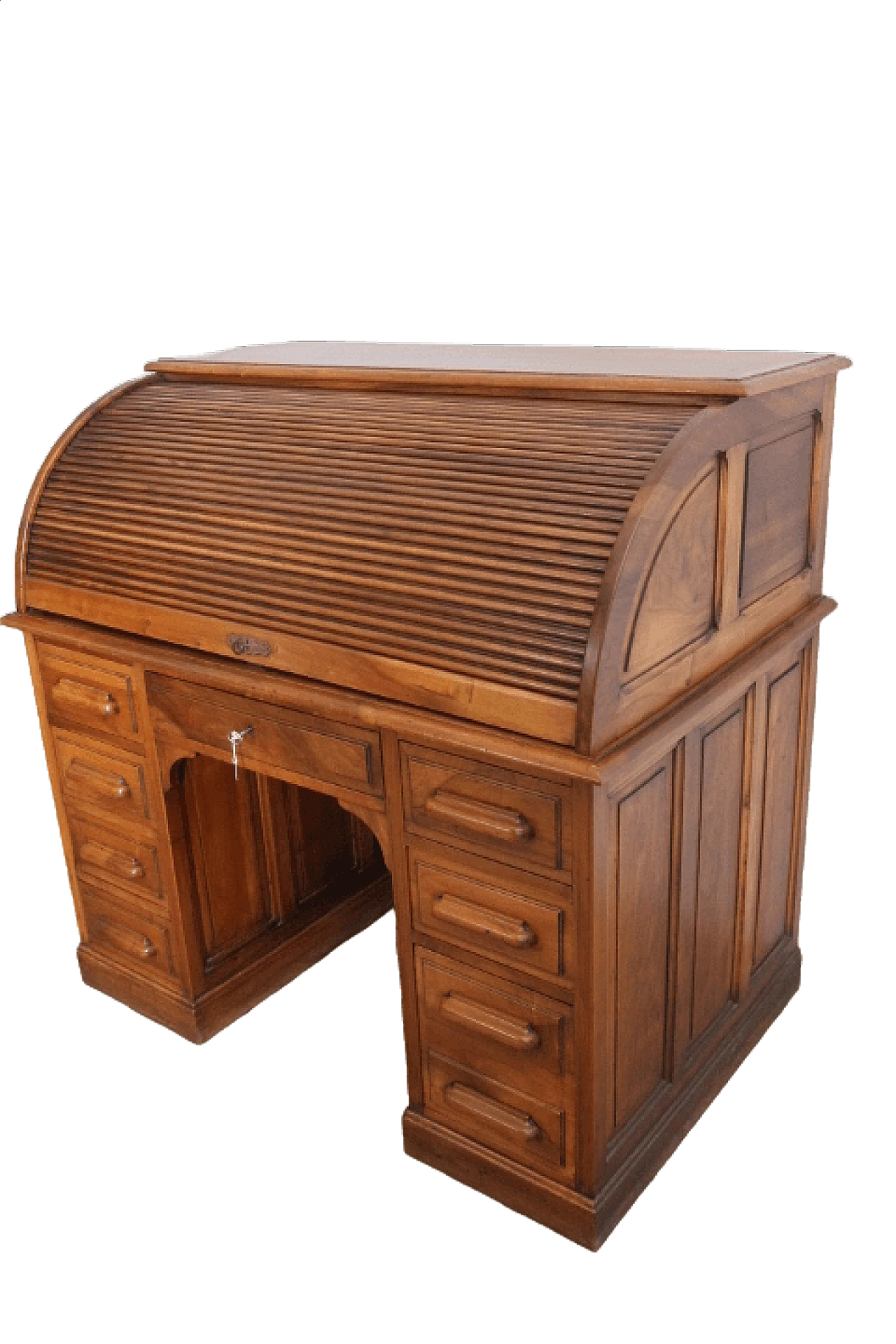 Scrivania in stile Art Decò in noce massello, anni '40 16