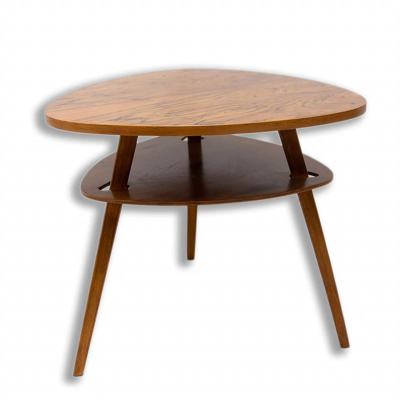 Tavolino da caffè a forma di plettro in legno, anni '60 1