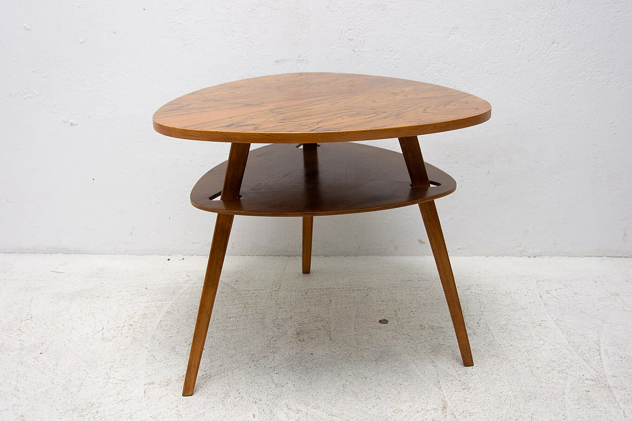 Tavolino da caffè a forma di plettro in legno, anni '60 2