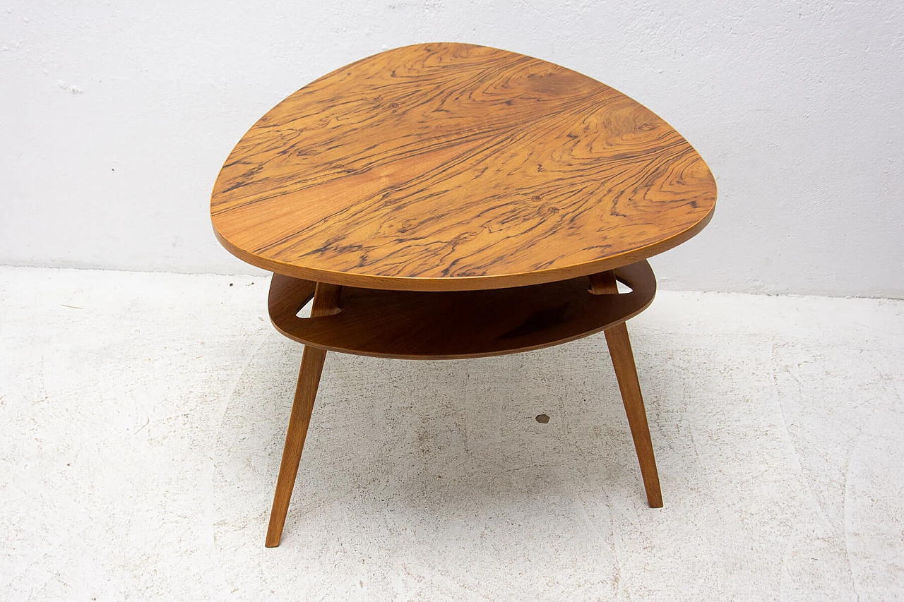 Tavolino da caffè a forma di plettro in legno, anni '60 3