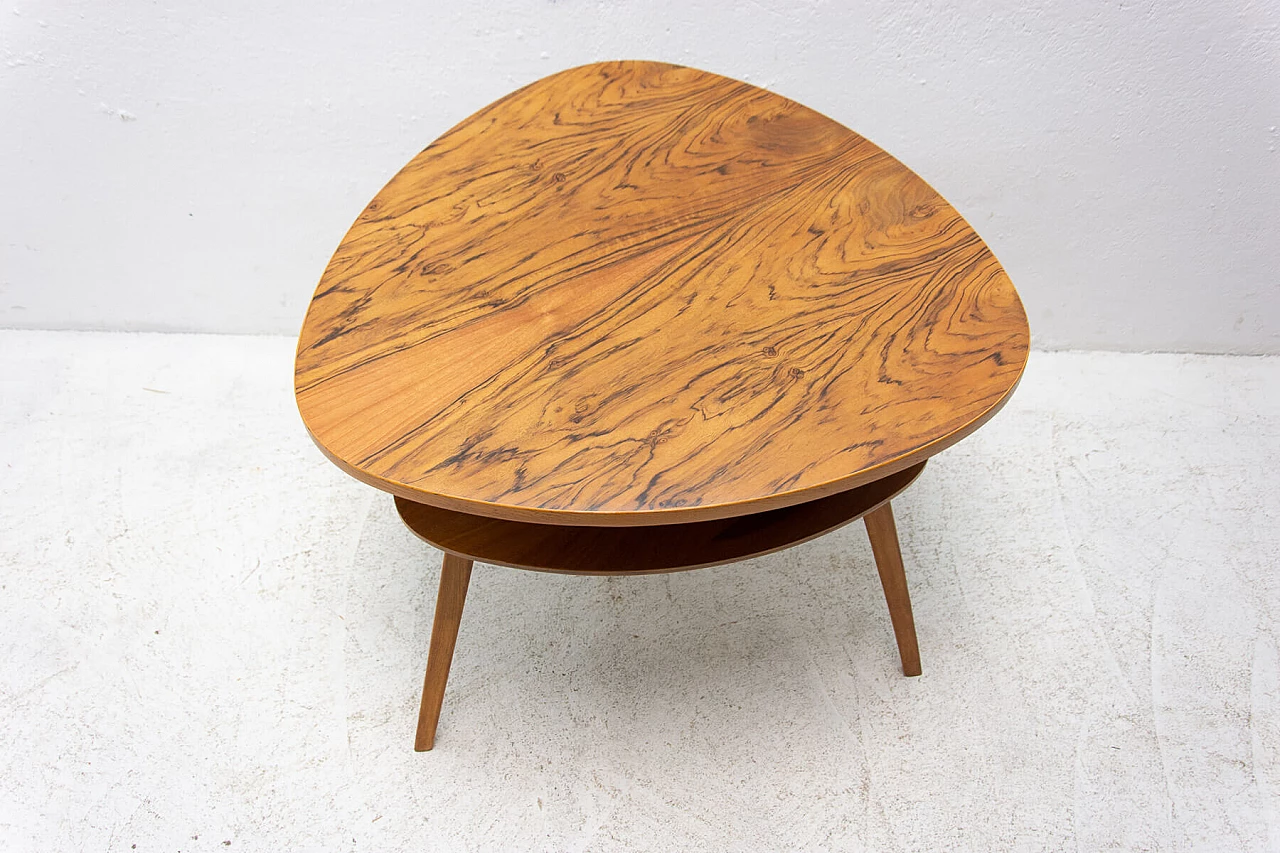 Tavolino da caffè a forma di plettro in legno, anni '60 4