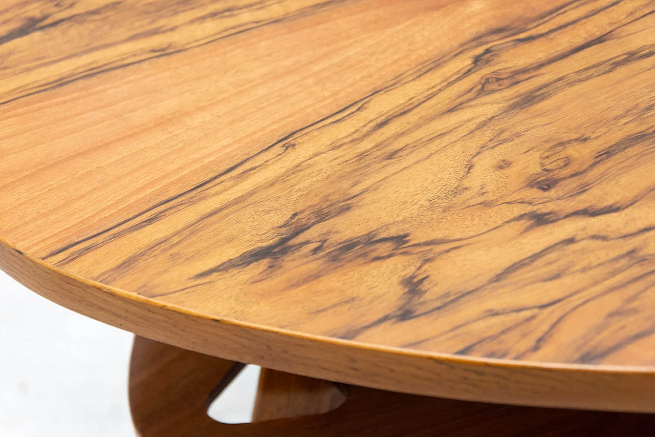 Tavolino da caffè a forma di plettro in legno, anni '60 5
