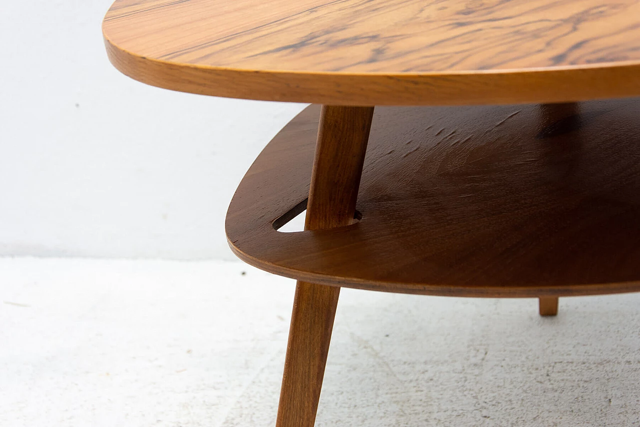 Tavolino da caffè a forma di plettro in legno, anni '60 7