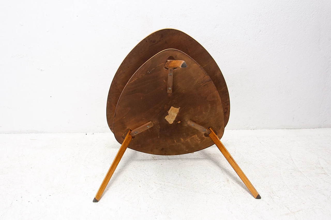 Tavolino da caffè a forma di plettro in legno, anni '60 8