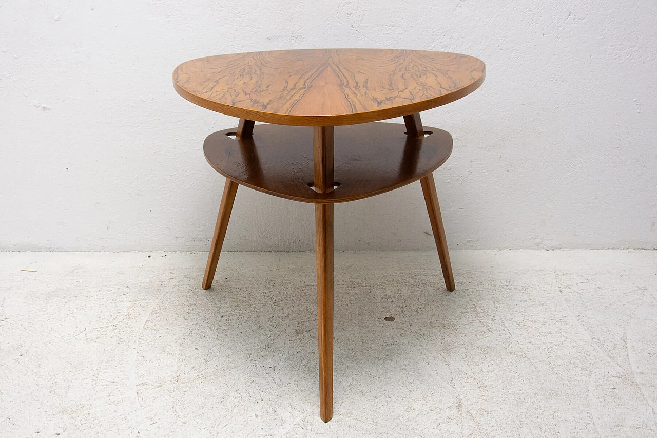 Tavolino da caffè a forma di plettro in legno, anni '60 10