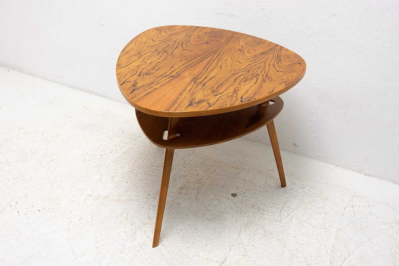 Tavolino da caffè a forma di plettro in legno, anni '60 12