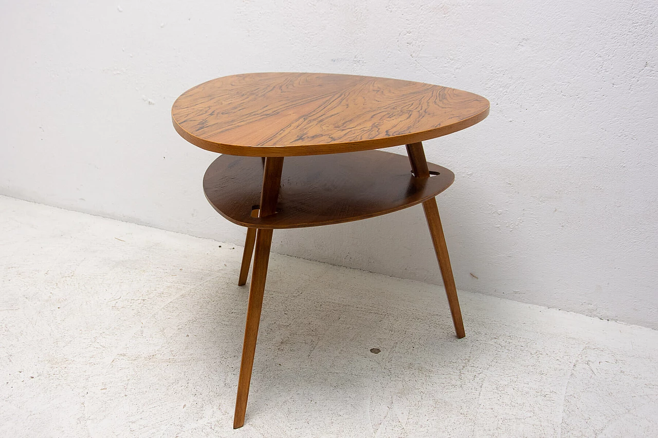 Tavolino da caffè a forma di plettro in legno, anni '60 13