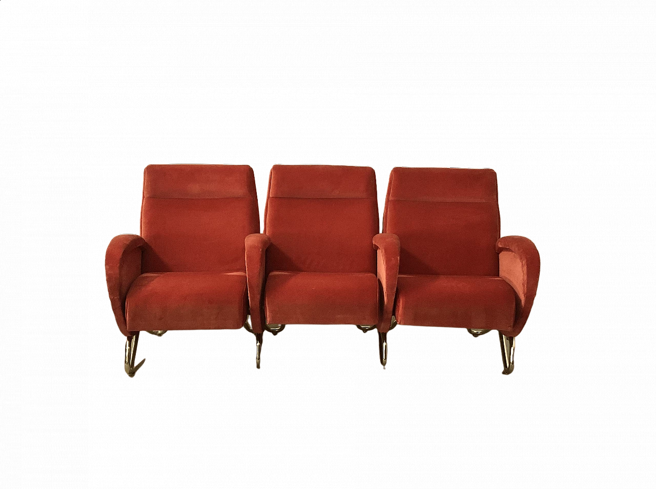 3 Armchairs for Auditorium Rai by Carlo Mollino, 1950s 8