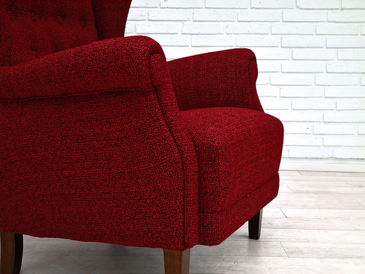 Chair with wool upholstery, 1950s 3