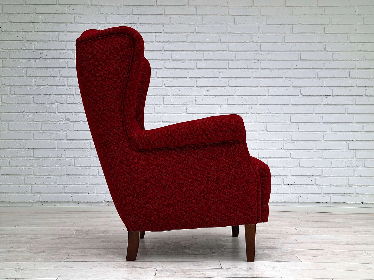 Chair with wool upholstery, 1950s 6