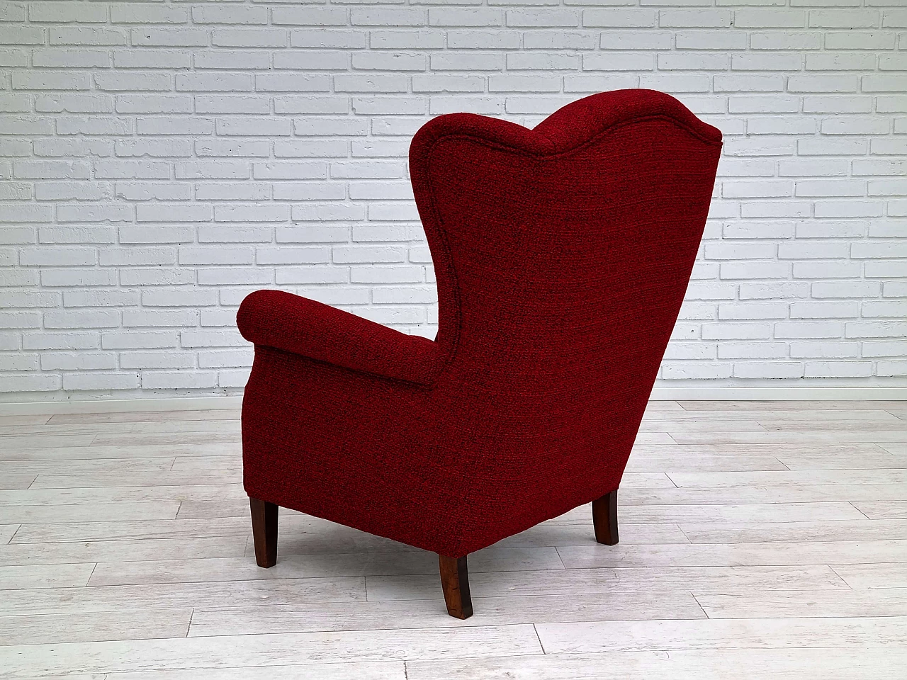 Chair with wool upholstery, 1950s 11