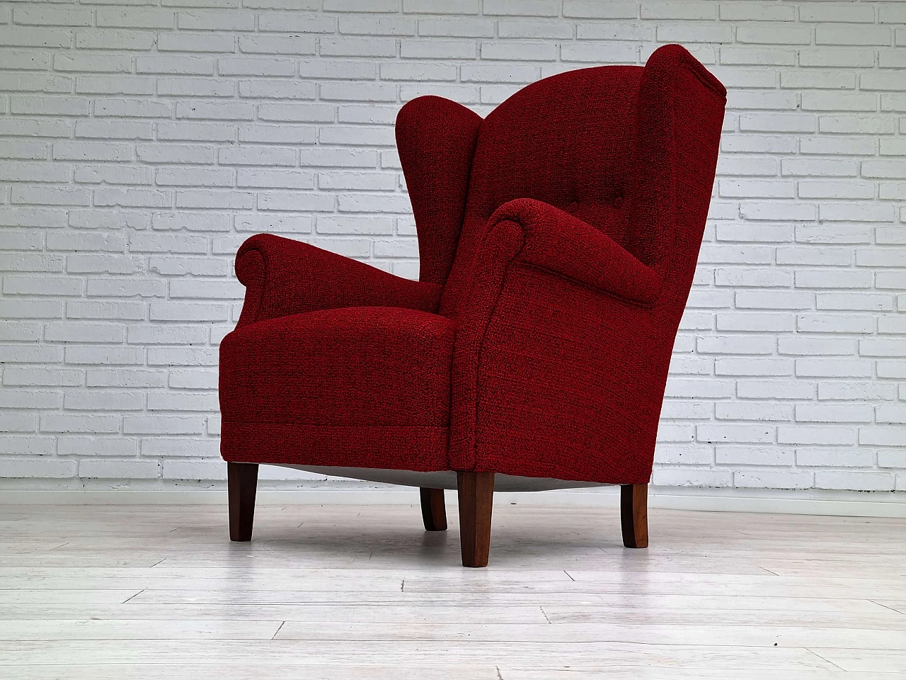 Chair with wool upholstery, 1950s 13