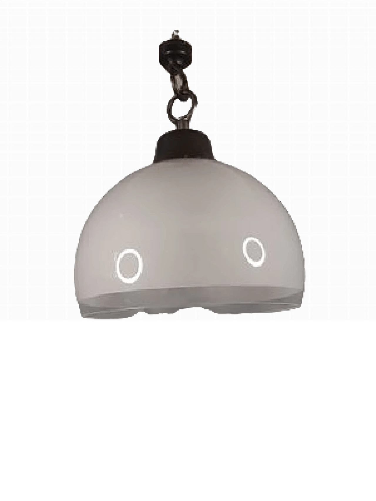 Boccia LS10 pendant lamp with medium glass sandblasted sphere by Luigi Caccia Dominioni for Azucena, 1970s 7