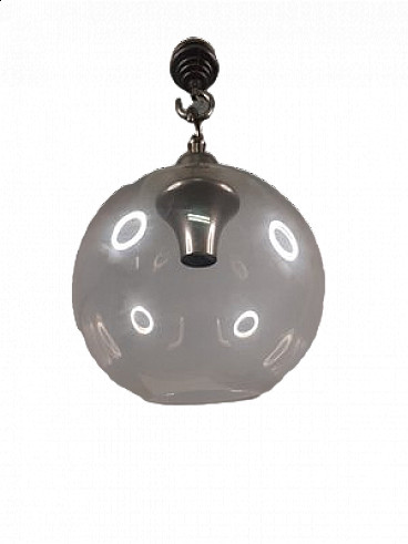 Boccia LS10 pendant lamp with small transparent glass sphere by Luigi Caccia Dominioni for Azucena, 1970s