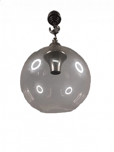 Boccia LS10 pendant lamp with small transparent glass sphere by Luigi Caccia Dominioni for Azucena, 1970s
