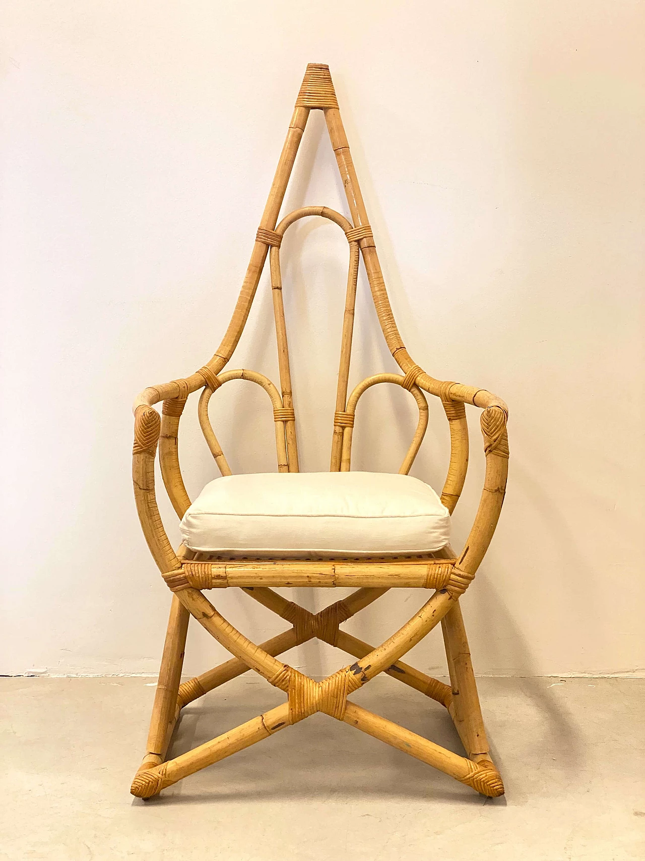 Bamboo armchair, 1970s 1