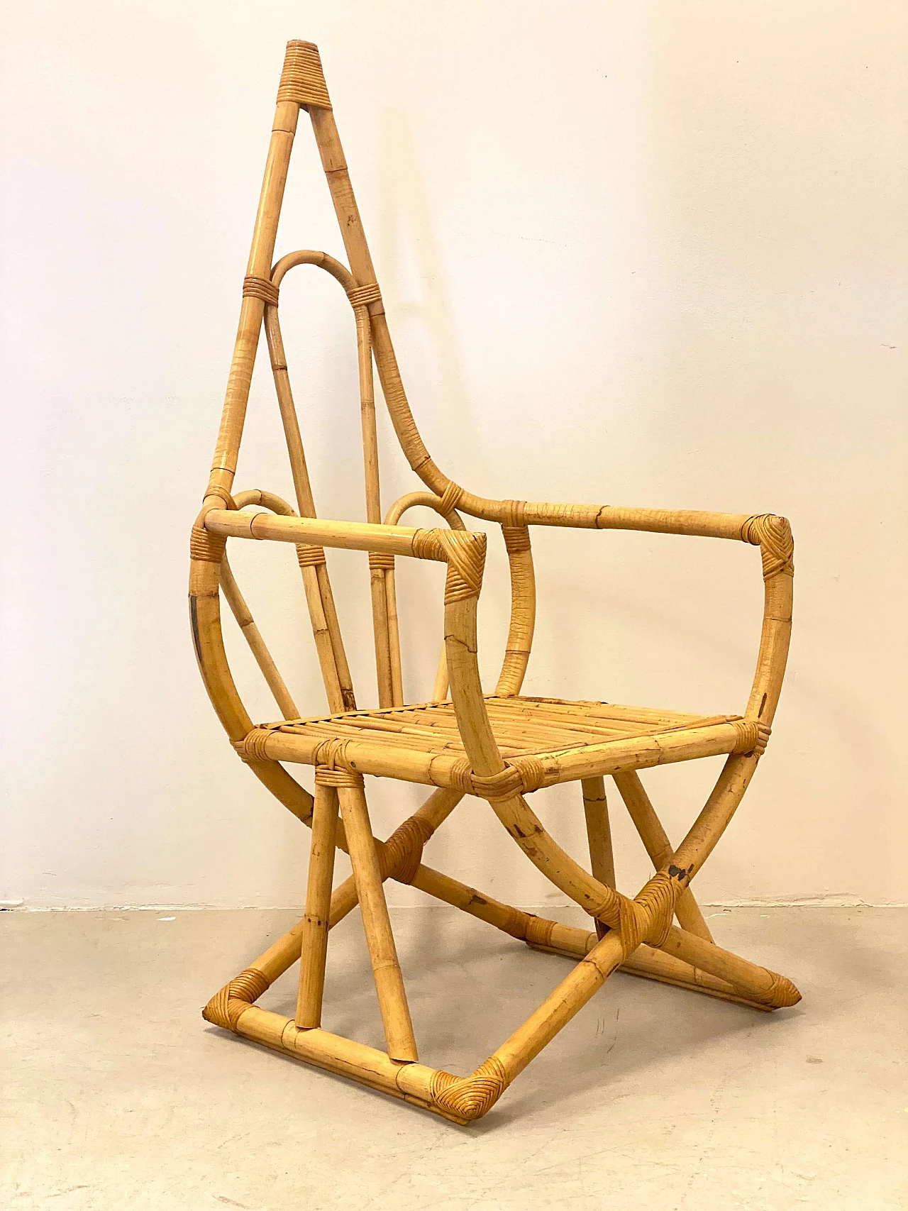 Bamboo armchair, 1970s 2