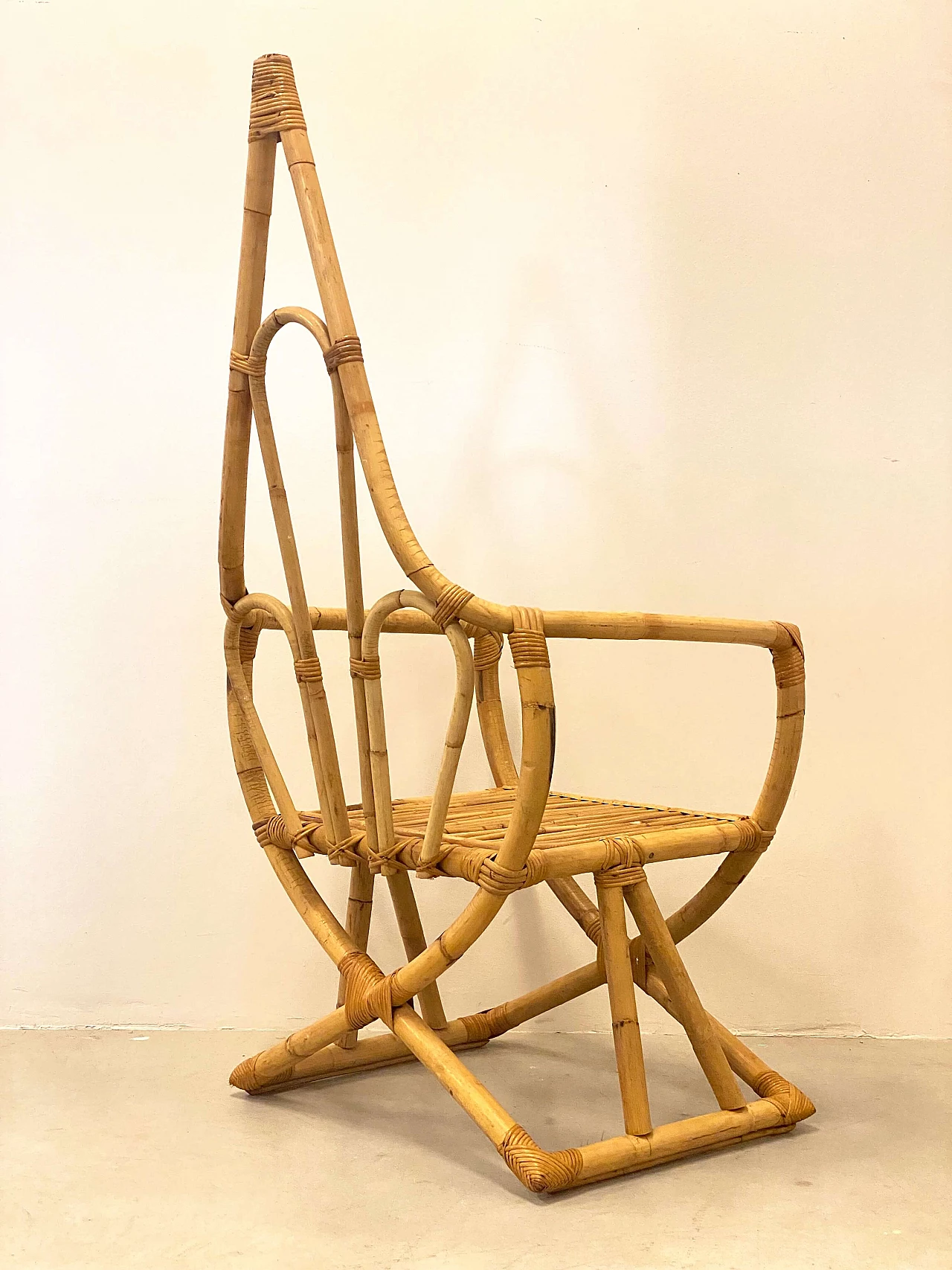 Bamboo armchair, 1970s 4