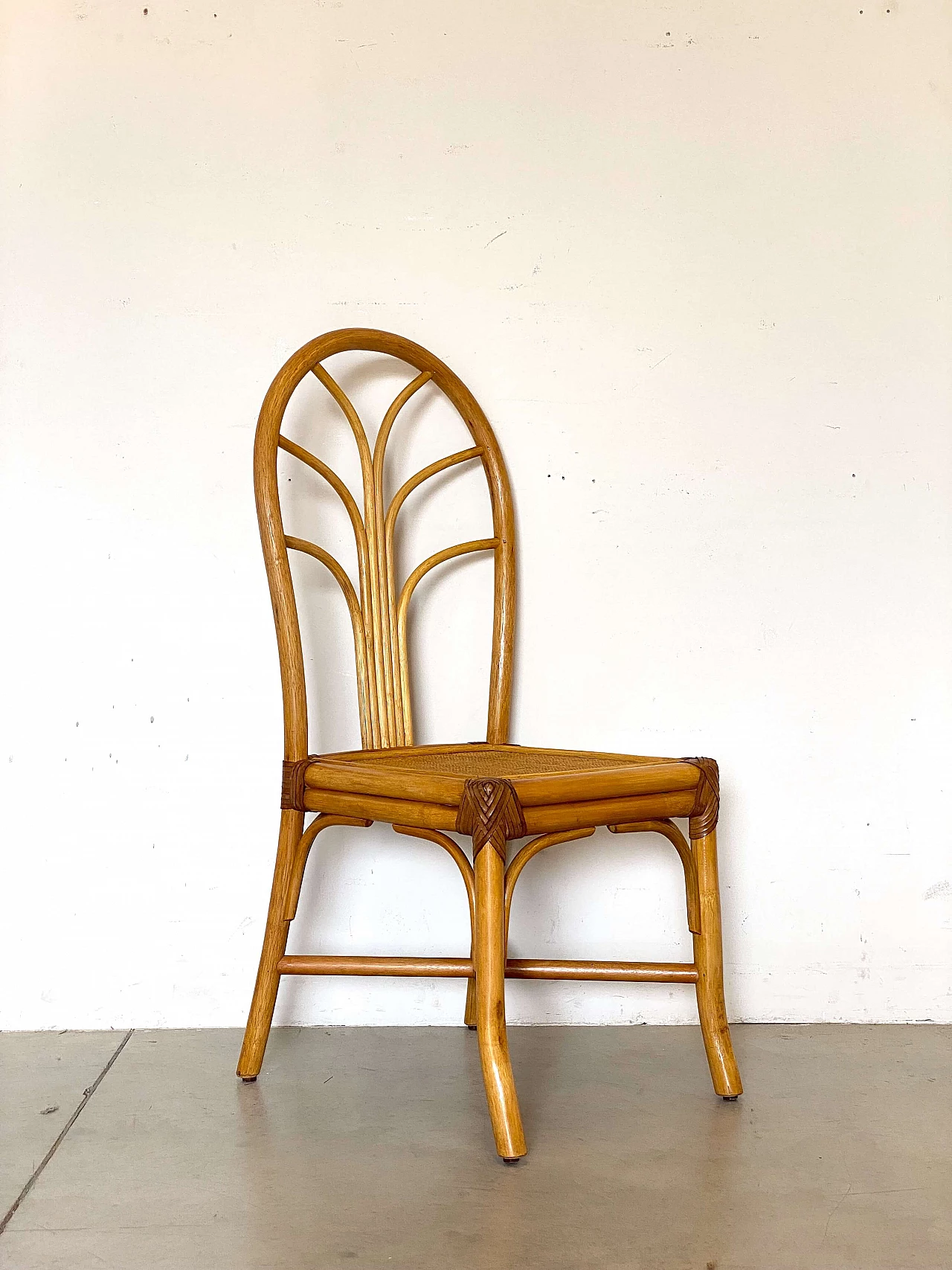 3 Sedie in bambù, anni '70 3