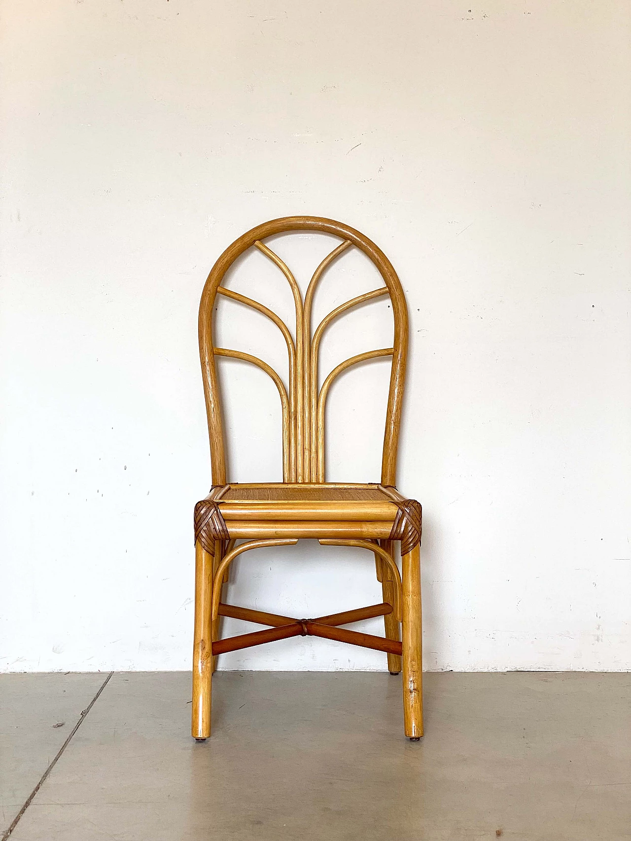 3 Sedie in bambù, anni '70 4