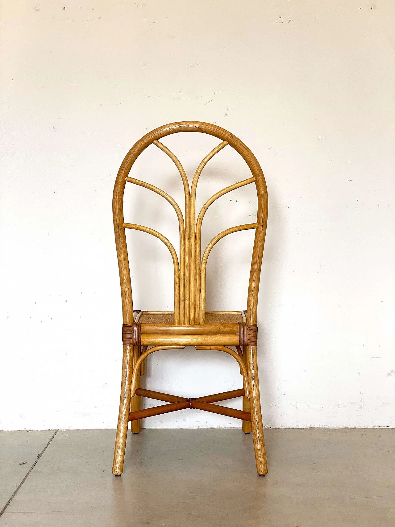 3 Sedie in bambù, anni '70 7
