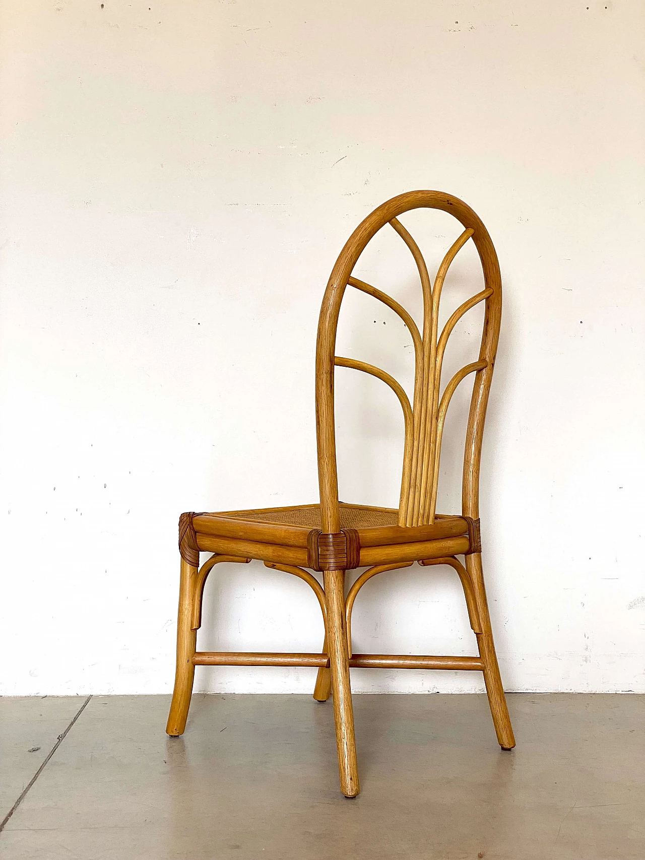 3 Sedie in bambù, anni '70 8
