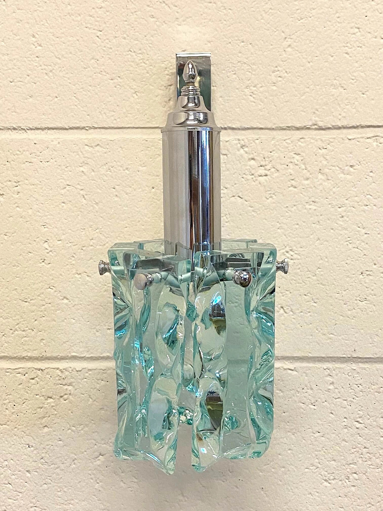 Pair of Cristal Art glass appliques, 1970s 3