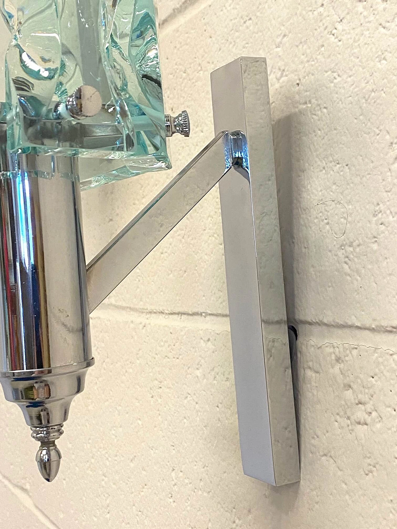 Pair of Cristal Art glass appliques, 1970s 8