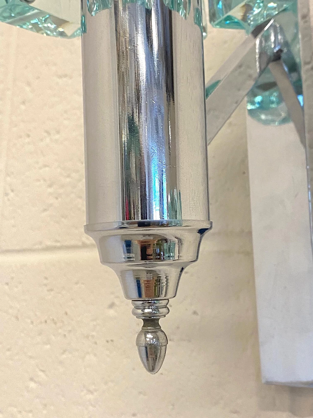 Pair of Cristal Art glass appliques, 1970s 11