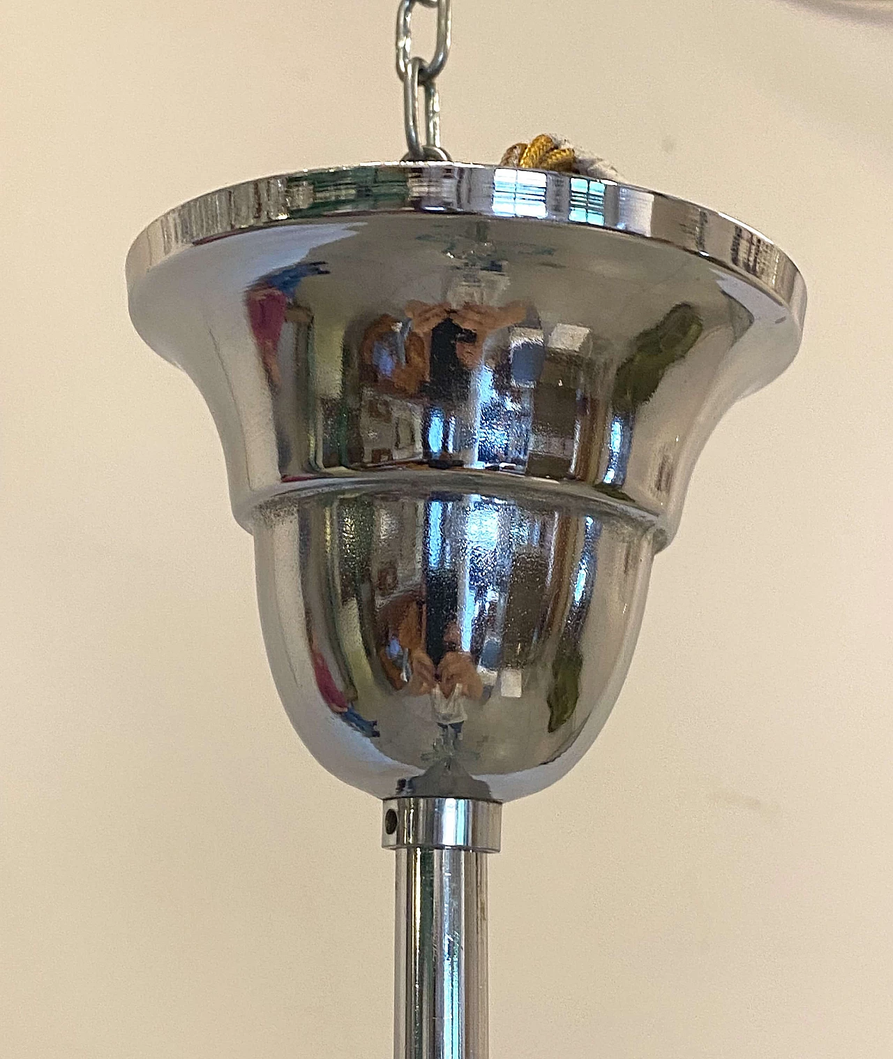 Lampadario in acciaio e vetro di Cristal Art, anni '70 8