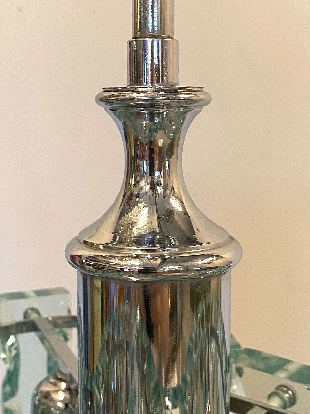 Lampadario in acciaio e vetro di Cristal Art, anni '70 9