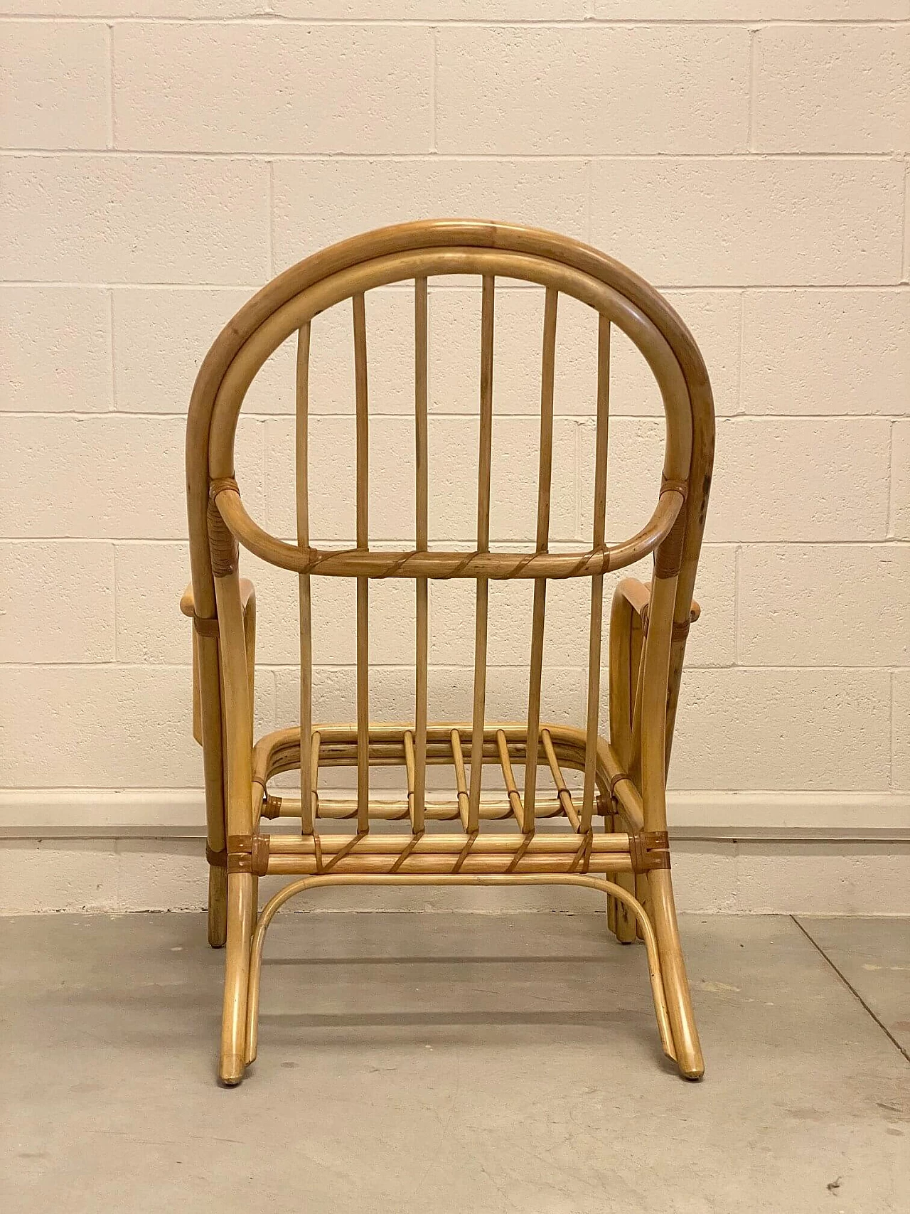 Pair of bamboo armchairs, 1980s 6