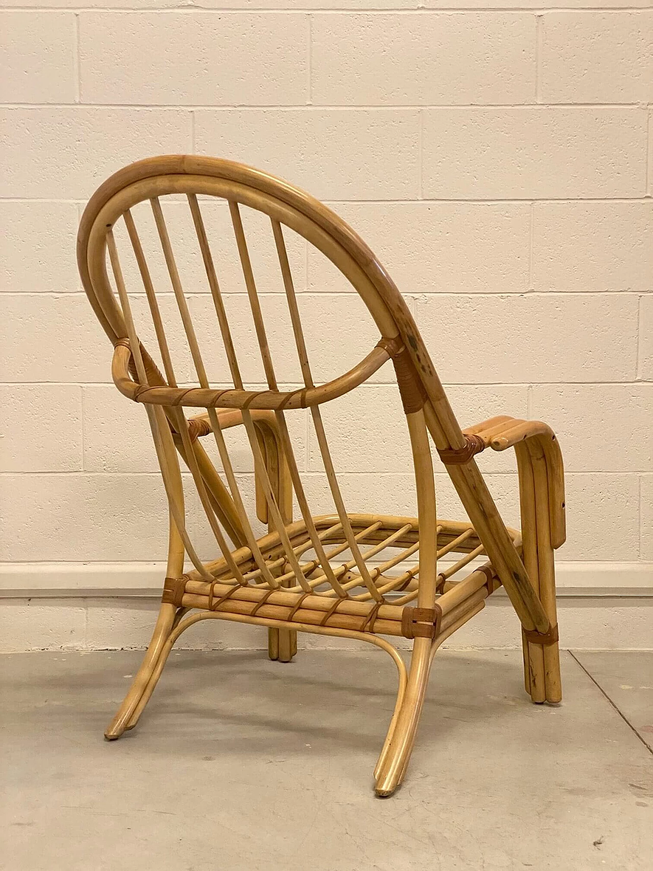Coppia di poltrone in bambù, anni '80 7