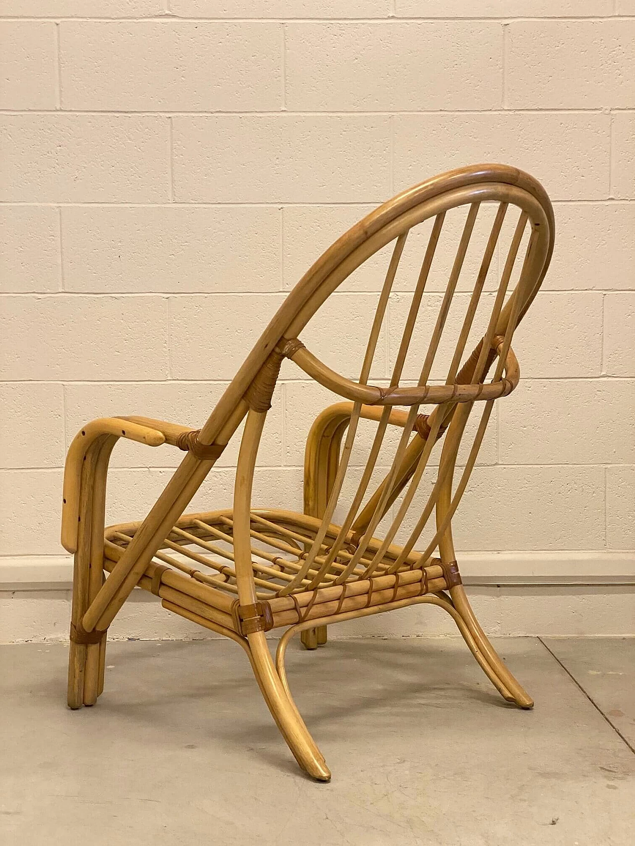 Pair of bamboo armchairs, 1980s 8