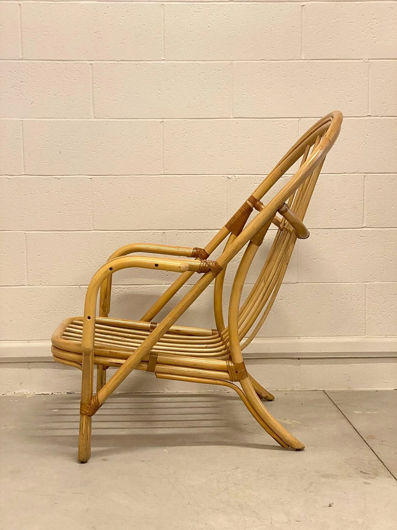 Pair of bamboo armchairs, 1980s 9