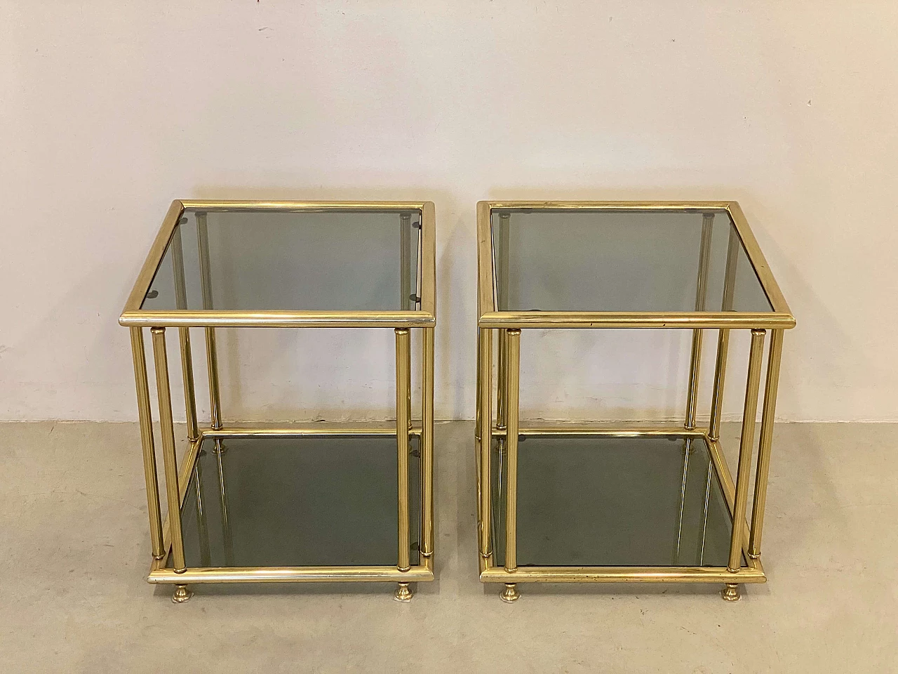Pair of brass side tables, 1970s 2