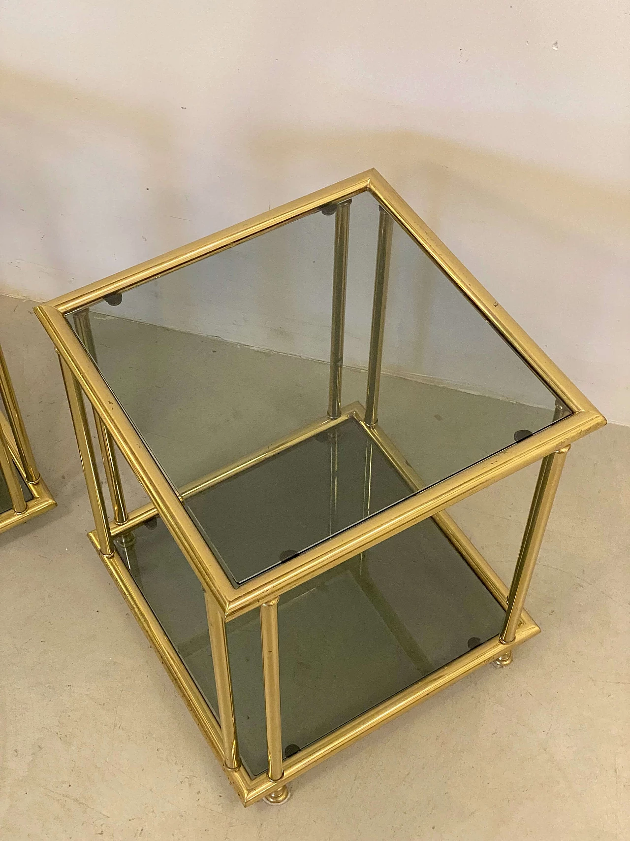 Pair of brass side tables, 1970s 6