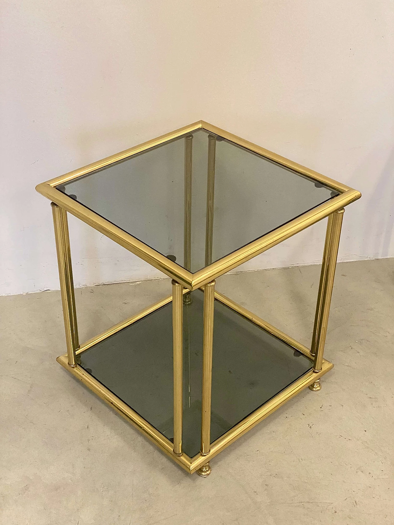Pair of brass side tables, 1970s 7