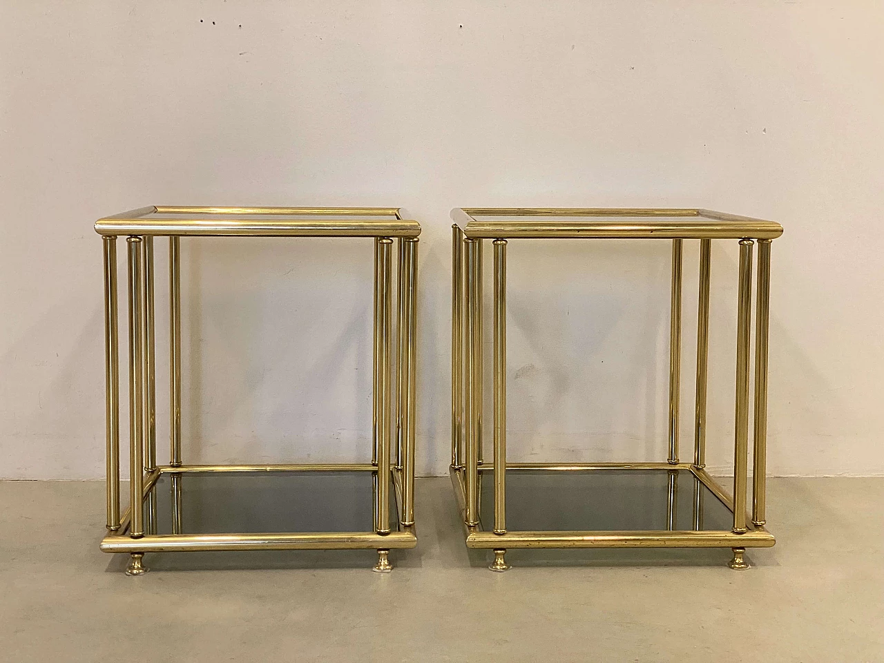 Pair of brass side tables, 1970s 8