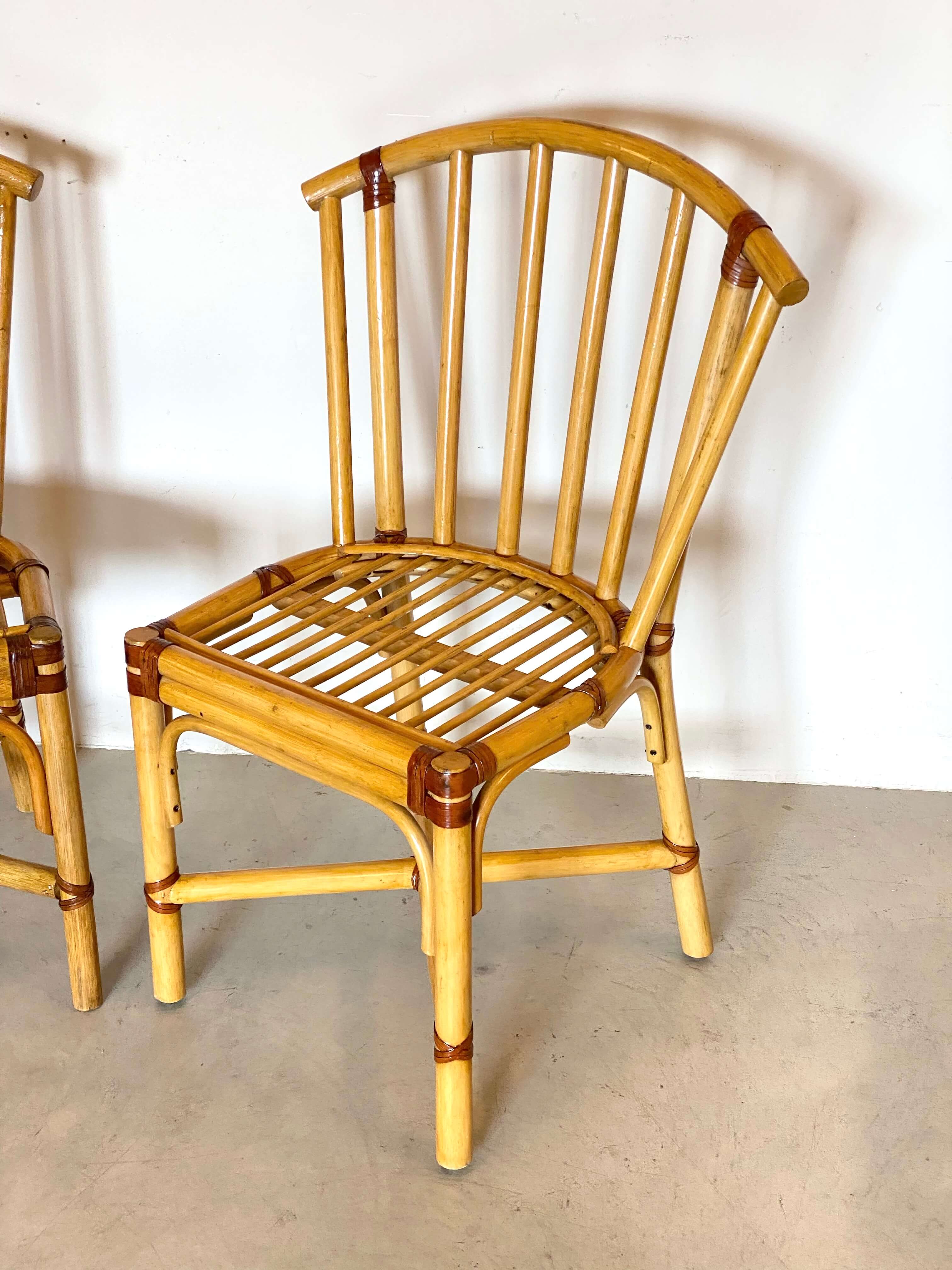 Pair of bamboo chairs, 1970s intOndo