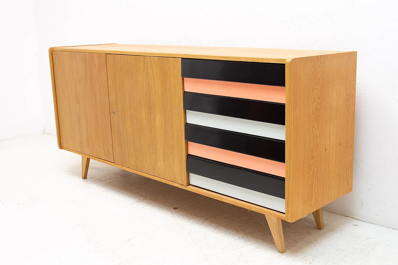 Sideboard U-460 by Jiří Jiroutek for Interiér Praha in beech, 1960s 2